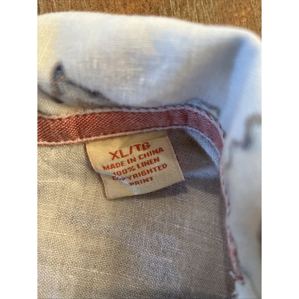 Tommy Bahama 100% Linen Shirt Island Floral Print Mens XL Muted Colors